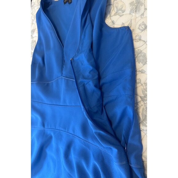 Banana Republic Blue Sleeveless V-Neck Dress Size 12 - Picture 4 of 9